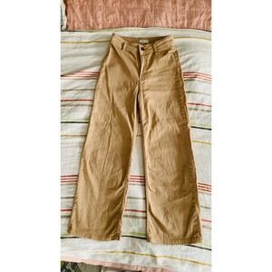 Wide leg high waist tan pants